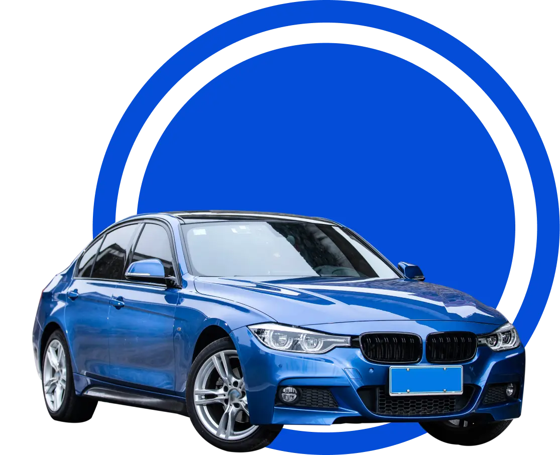 Contact Us 9 Bright blue car after leaving Mint Smart Wash