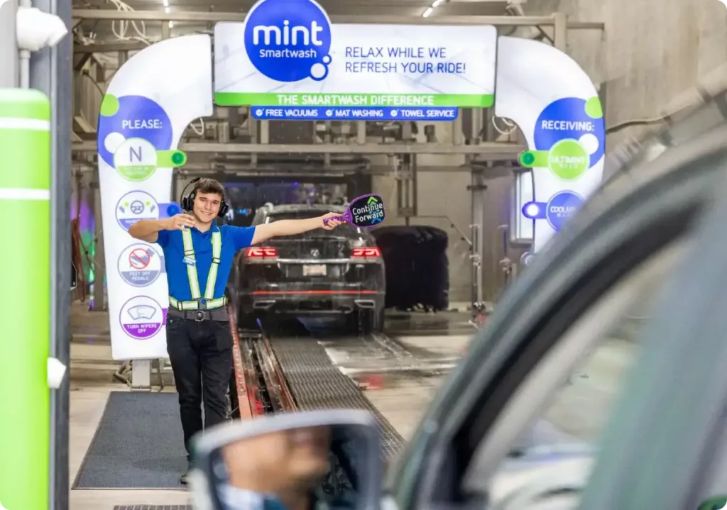 Black Car in Mint’s Smartwash automatic car wash