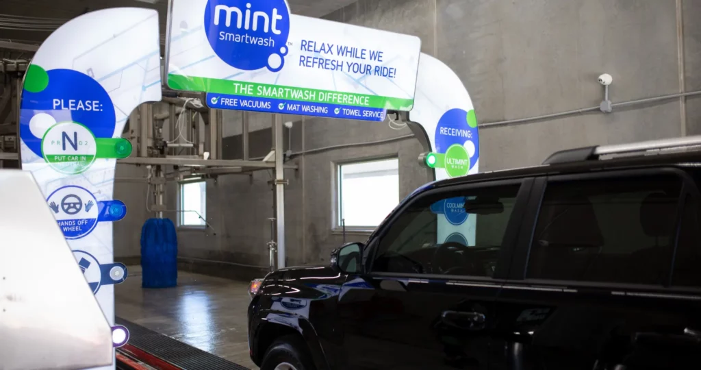 Mint Smartwash Green Car Wash Company inside of the facility
