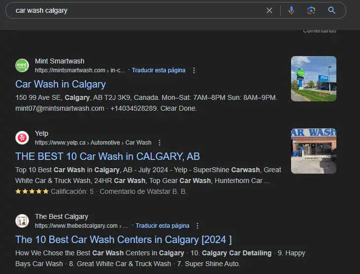 How to Find the Best Car Wash Near + Tips (Even in Canada) 2 Mint Smartwash Car Wash Calgary Result in Google First Page